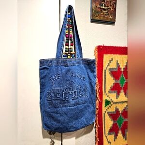 Vintage 'The Alamo' denim tote bag by Tyca.